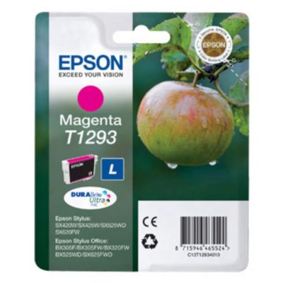 Epson Apple T1293 DURABrite Ultra Ink, Ink Cartridge, Magenta Single Pack, C13T12934010 Epson Apple T1293 DURABrite Ultra Ink, Ink Cartridge, Magenta Single Pack, C13T12934010